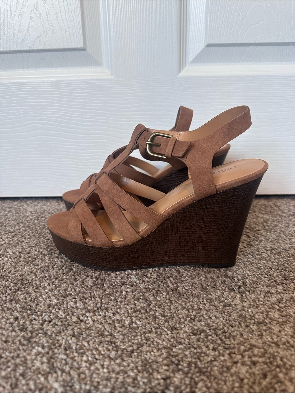 Indigo Rd. Brown Multi-Strap Wedge Sandals